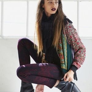 LF high waisted jacquard print jeans